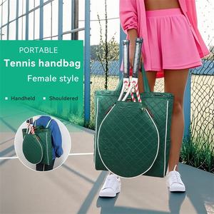 Sac à dos de tennis matelassé en microfibre vert léger rembourré Pickleball <span class=keywords><strong>Badminton</strong></span> à la mode pour femmes - Product Image 2