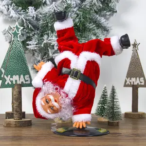倒立街舞电动音乐圣诞老人娃娃儿童玩具圣诞装饰圣诞礼物