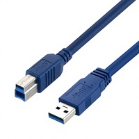Kabel Data USB 3.0 Tipe A Male ke Male, Dilindungi Tembaga Murni, Selubung Kepang, Jaket PVC, Kecepatan Tinggi untuk Komputer Printer
