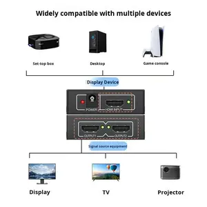 ตัวแยกสัญญาณ HDTV คุณภาพสูง 1080p 1x2 รองรับการแสดงผลวิดีโอ 2K 3D และจ่ายไฟ ตัวแยกสัญญาณ HDTV 1 เข้า 2 ออก สำหรับ<span class=keywords><strong>จอ</strong></span>ภาพ - Product Image 4