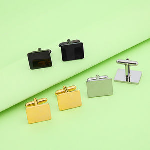 Boutons de manchette carrés en acier inoxydable poli, personnalisés et gravés, pour mari, homme, cadeau, 18 mm - Product Image 4