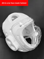 Casque de Taekwondo en plastique souple et respirant pour enfants et adultes, masque intégré pour l'entraînement Sanda et le karaté, protection intégrale de la tête