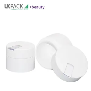 Ukpack Kem Jar 50ml 100ml PP pcr làm sạch Balm Jar với muỗng bơm lại chai nhựa bao bì mỹ phẩm Màn hình in ấn