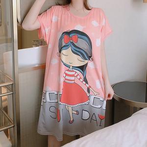 Pijama de verano con estampado de dibujos animados para mujer, ropa de dormir de talla grande, holgada, de manga corta, suave, de seda, <span class=keywords><strong>2021</strong></span> - Product Image 3