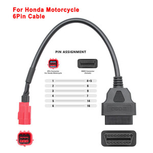 <span class=keywords><strong>Cable</strong></span> OBD para Motocicleta <span class=keywords><strong>Honda</strong></span>, <span class=keywords><strong>Cable</strong></span> de Diagnóstico con Conector de 6 Pines, Adaptador de 6 Pines a OBD2 de 16 Pines - Product Image 2