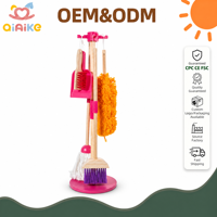 Ensemble de nettoyage en bois en gros, jouet de simulation, kit de jeu de rôle Montessori pour l'entretien ménager, jouet éducatif pour développer les compétences de vie des enfants, OEM ODM