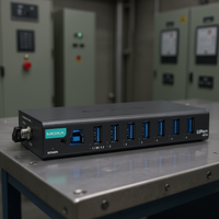 Moxa UPort 407A-T Hub USB Tipe A 3.0 Industri 7 Port dengan Input Daya Dari Taiwan untuk Penggunaan Industri