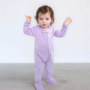 Pelele de bebé con cremallera de doble vía, Pelele de bebé con puños, ropa de pijama de algodón orgánico 100%, Pelele - Product Image 1