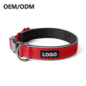 Collier pour <span class=keywords><strong>chien</strong></span> en nylon qui brille dans le noir, petit MOQ, logo personnalisé, anneau métallique réfléchissant, réglable, durable pour les grands chiens - Product Image 6