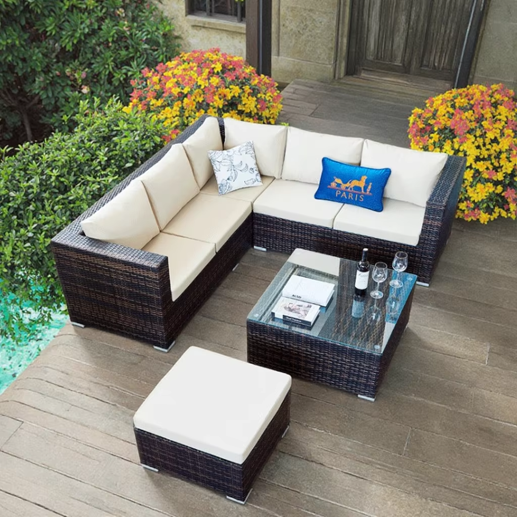 Dubai High End Wicker Furniture Dubai Wicker Sunlounger — Brown