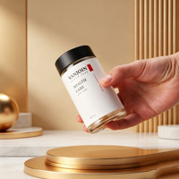 Bouteille en verre transparente de 150 ml et 180 ml, haute et droite, avec bouchon hermétique en ABS, pot de stockage en verre recyclable pour capsules comestibles
