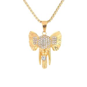 Mano Hip Hop Animal elefante no deslustre Zirconia cúbica no deslustre impermeable Acero inoxidable joyería de moda colgantes hombre - Product Image 5