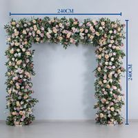 Lebendiges, farbenfrohes, handgefertigtes Hochzeitsbogen-Blumenreihen-Set – Luxuriöser künstlicher Seidenblumenläufer für Paar-Fotos, Zeremonien und Muttertag