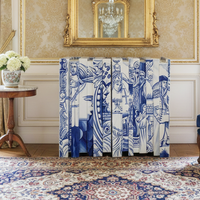 Buffet de luxe léger de conception italienne personnalisé, meubles d'art peints à la main, villa, salle à manger, salon, rangement haut de gamme