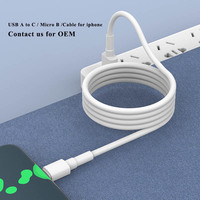 Ventas al por mayor OEM Cable de datos 1M 3.3ft 2A 3A TPE cables USB tipo A a C cables de carga de teléfono para teléfono móvil Samsung