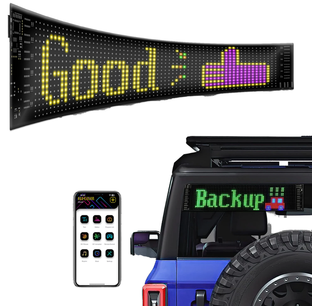 USB 5V LED Car Display Screen Popular App Control Remote Scrolling Bright Advertising LED Logo Matrix Digital Signage Displays
