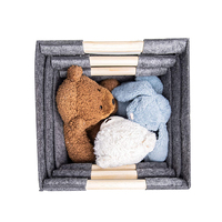Panier de rangement en feutre gris écologique et recyclable pour le linge et les jouets