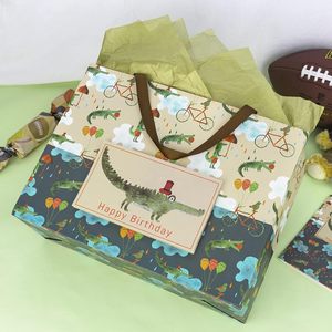 Crocodile Birthday Gift Bag 16 Inch <b>Extra</b> <b>Large</b> With Card And Tissue Paper - Product Image 5