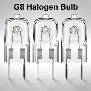 <span class=keywords><strong>Bombilla</strong></span> Halógena H1 G8 120V 20W Cristal Transparente 2700K Blanco Cálido Regulable Ángulo de Haz de 360° Iluminación Exterior y Decorativa Pedido al por Mayor - Product Image 1