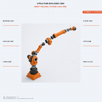 Robot de soudage intelligent Mingzhida, bras articulé à 6 axes, moteur PLC, portée de 20 kg et 1760 mm, soudage servo-électrique laser TIG MIG MAG