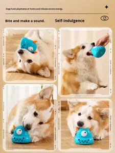 Halloween עמיד בידור השעמום הקלה ידידותית לסביבה פלסטיק טדי בישון שיאי קול לעיסה שיניים ניקוי צעצוע - Product Image 3