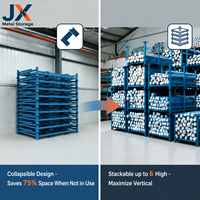 Rack de stockage de rouleaux de tissu sur palettes, robuste, empilable, pliable, en acier thermolaqué pour usage industriel en entrepôt
