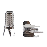 Conectores de crimpado RG6 tipo F de ángulo recto de níquel y plomo para cable coaxial de antena de TV