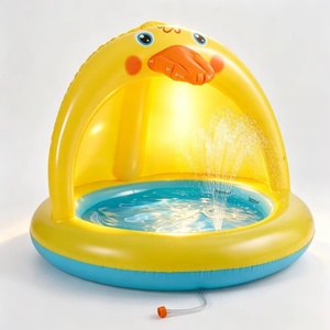 Piscine gonflable ronde en PVC imperméable pour jeux aquatiques en plein air, design de dessin animé pour enfants, piscine multifonctionnelle - Product Image 5
