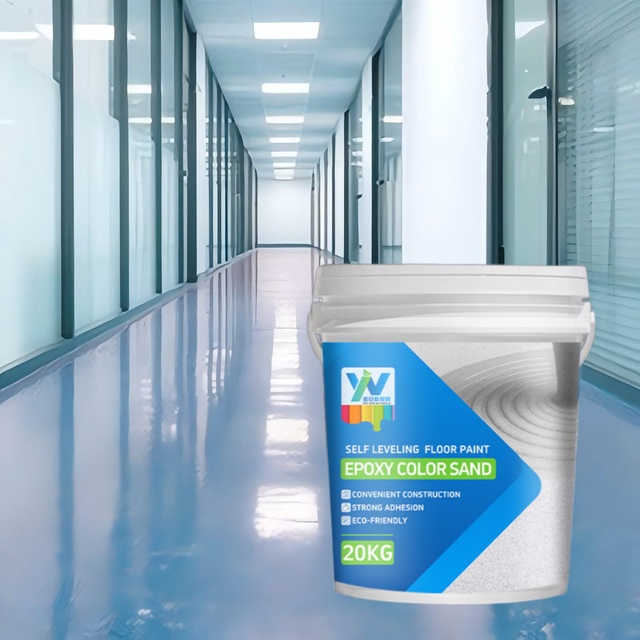 Heavy Duty Epoxy Paint Sports Flooring Non Slip Wear Resistant Grey Colour Coating with Marble Effect for Warehouse