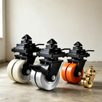 Roues universelles industrielles en PU pour conteneurs ISO 20'40' avec roulettes de verrouillage et roues à haute capacité de charge en nylon et acier