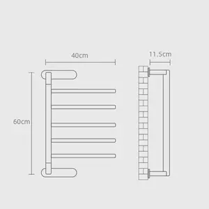 Set senza perforazione scaletta da bagno scaldasalviette radiatore elettrico a parete caldo