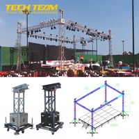 Sistema de Elevación de Torre de 12m para Altavoces Line Array, Soporte de Suelo de Aleación de Aluminio, Estructura de Elevación de 1000kg de Carga