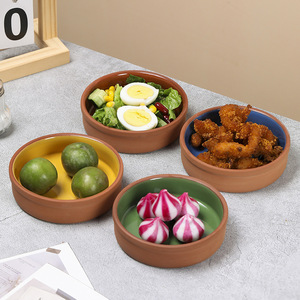 Tazón de arcilla de colores hecho a mano Microondas y horno Plato de cerámica mexicana seguro Plato de <span class=keywords><strong>tapas</strong></span> de terracota - Product Image 1