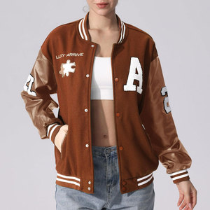Trendy Design Fashion Apparel <b>Women</b> Canvas Varsity <b>Jacket</b> Slim Fit Casual Breathable Printed Modern Style Winter <b>Lightweight</b> - Product Image 5
