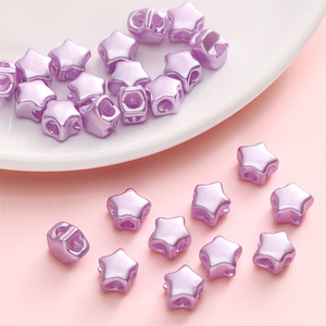 Perle acrylique cinq étoiles quatre perles en plastique faites à la main bricolage tissé Bracelet collier bijoux matériel - Product Image 5