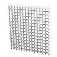 Grille de Diffusion d'Air Carrée en Aluminium Cubic Core pour Plafond - Grille de Retour à Charnières Moderne Industrielle Réglable pour Sous-sol/Entrepôt