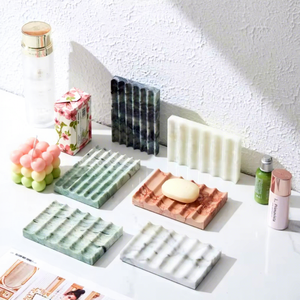 Soporte de exhibición de bandeja de mármol natural, organizador de exhibición para jabón, <span class=keywords><strong>pendientes</strong></span>, tarjetas, pulseras, soporte de exhibición elegante - Product Image 1