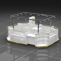 Kiosque de bijouterie de haute qualité, comptoir d'exposition de bijouterie, kiosque de parfum en verre, design de kiosque de bijouterie pour centre commercial