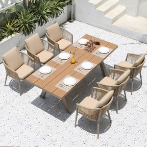 Juegos de jardín de madera de teca para Villa, muebles de exterior, juego de sillas y mesa de comedor para jardín - Product Image 3