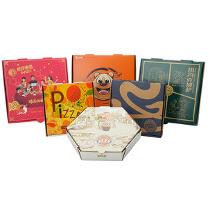 Caixa de Pizza de <span class=keywords><strong>8</strong></span>/10 Polegadas em Estoque, Caixa de Embalagem para Delivery Reforçada e Dobrável, Caixa de Papelão Isolada à Prova de Óleo - Product Image 5
