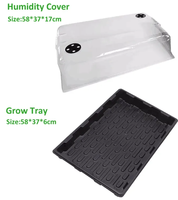 Système de culture de fourrage micro-vert EDKFARM, boîte de culture avec éclairage LED EDK 18W, plateaux à semis en plastique noir et blanc avec revêtement PE.