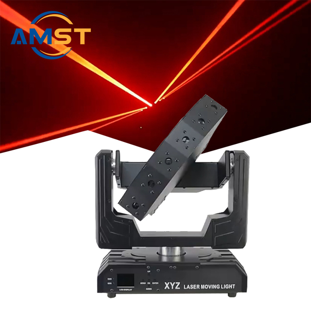 Professional 360 Angle Scan 6pcs 500mw DJ Laser DMX512 Controller Red RGB 3IN1 XYZ Moving Head Laser Light