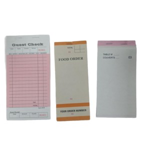 Blocco <span class=keywords><strong>Ricevute</strong></span> Rosso per Ospiti, Scontrini per Camerieri di Hotel e Ristoranti, Blocco da Cucina 1 velo, Scontrino Autocopiante, Formulare Ordini, Fattura - Product Image 3