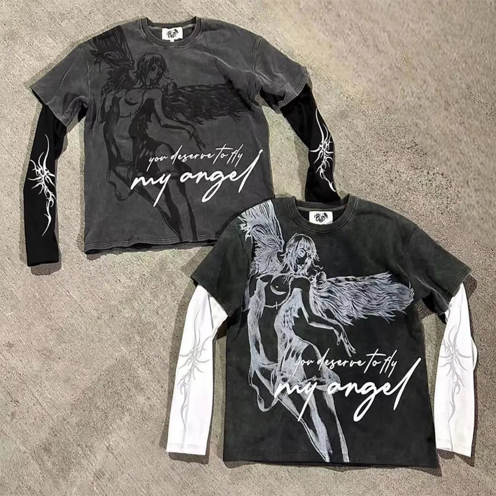 Custom Logo DTG Print Long Sleeves - Oversized Men's T-shirts