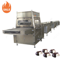 Machine automatique de glaçage et de refroidissement du chocolat à bande transporteuse à voie unique, tunnel de refroidissement, machine à faire fondre et à enrober le chocolat