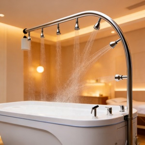 Lotion de Bain et de <span class=keywords><strong>Massage</strong></span> Corps Entier pour Salon de Beauté, Gommage Corporel Spa, Lavage à l'Eau, Lit de Douche <span class=keywords><strong>Vichy</strong></span> - Product Image 4