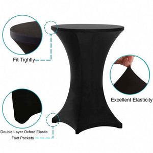 Housses de table rondes ajustées en spandex, portables, avec impression numérique de logo personnalisé pour événements et cadeaux de bienvenue - Marque GoldFlag - Product Image 2