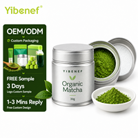 Poudre de thé vert matcha Yibenef, étiquette arabe, boîte de 30g, qualité cérémoniale, vente en gros, fournisseur en vrac pour les acheteurs du Moyen-Orient