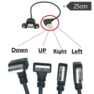 90 градусов левый угол Mini USB кабель USB 2,0 Тип A к Mini B кабель штекер зарядный шнур