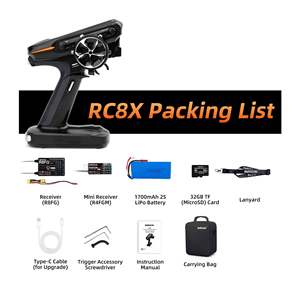 Aismartlink rc8x RC Transmitter 8 CH 2.4G RC Transmitter và r8fg & r4fgm V2.1 con quay hồi chuyển receiver, 4.3 "FPV màn hình cảm ứng - Product Image 3